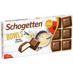 Продуктови Категории Шоколади Schogetten Фин млечен шоколад с пълнеж от ванилов крем и маково семе 100 гр